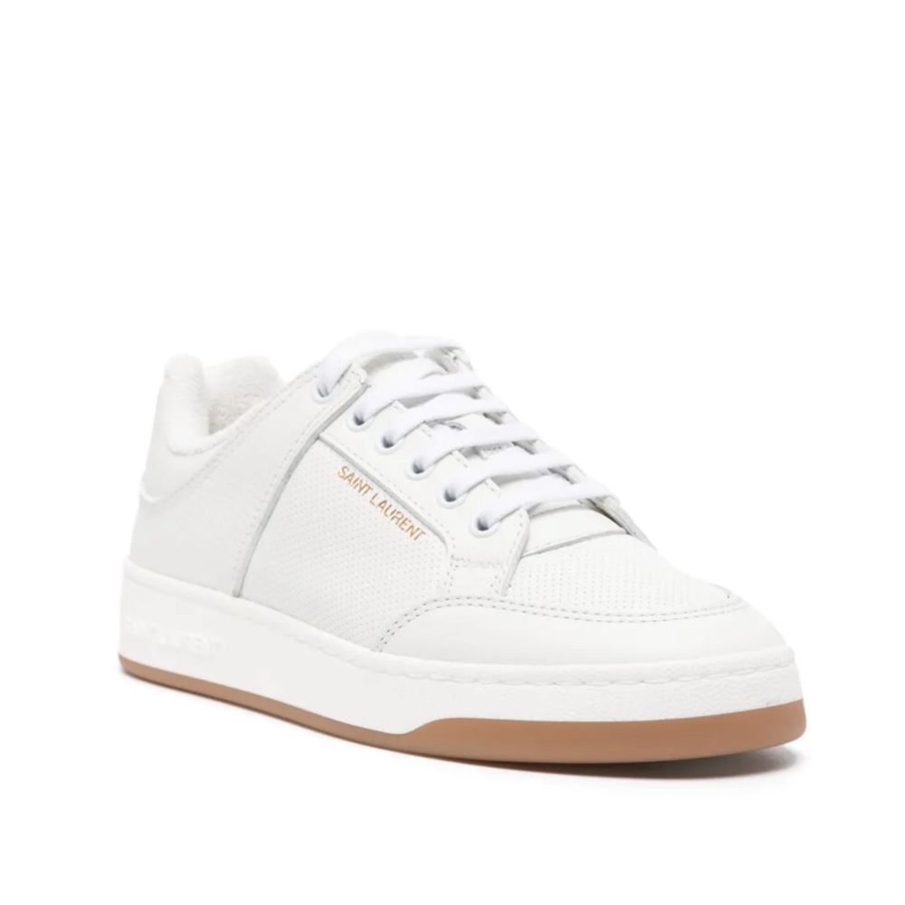 Saint Laurent SL/61 Low Top Lace-Up White Sneaker NWT Size 40